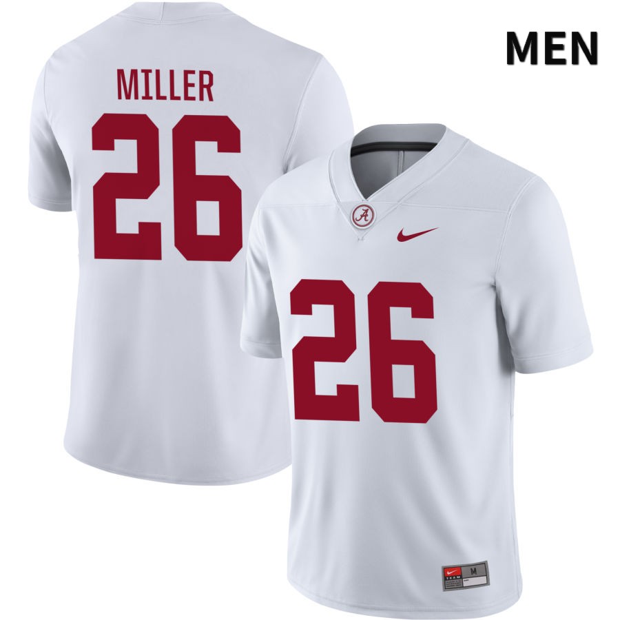 Alabama Crimson Tide Men's Jamarion Miller #26 NIL White 2022 NCAA Authentic Stitched College Football Jersey VE16P67CH